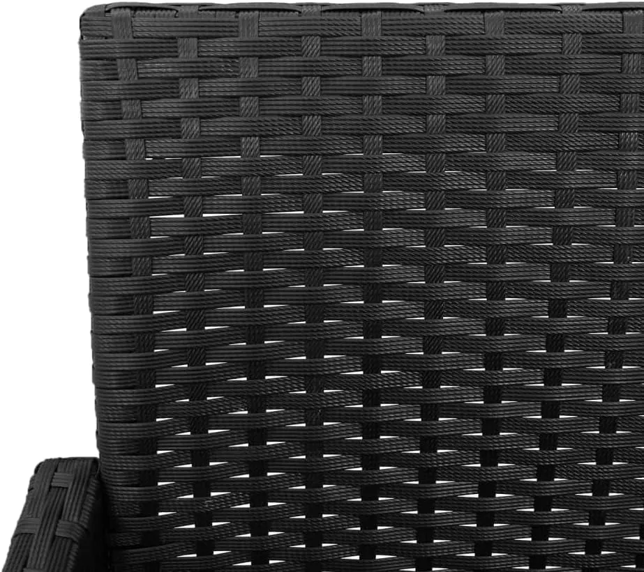 Outdoor Dining Chairs Beach Chair Camping Chairs Kitchen Chairs - Patio Bar Stools 2 pcs Black Poly Rattan for Terrace Garden Outside Campsites
