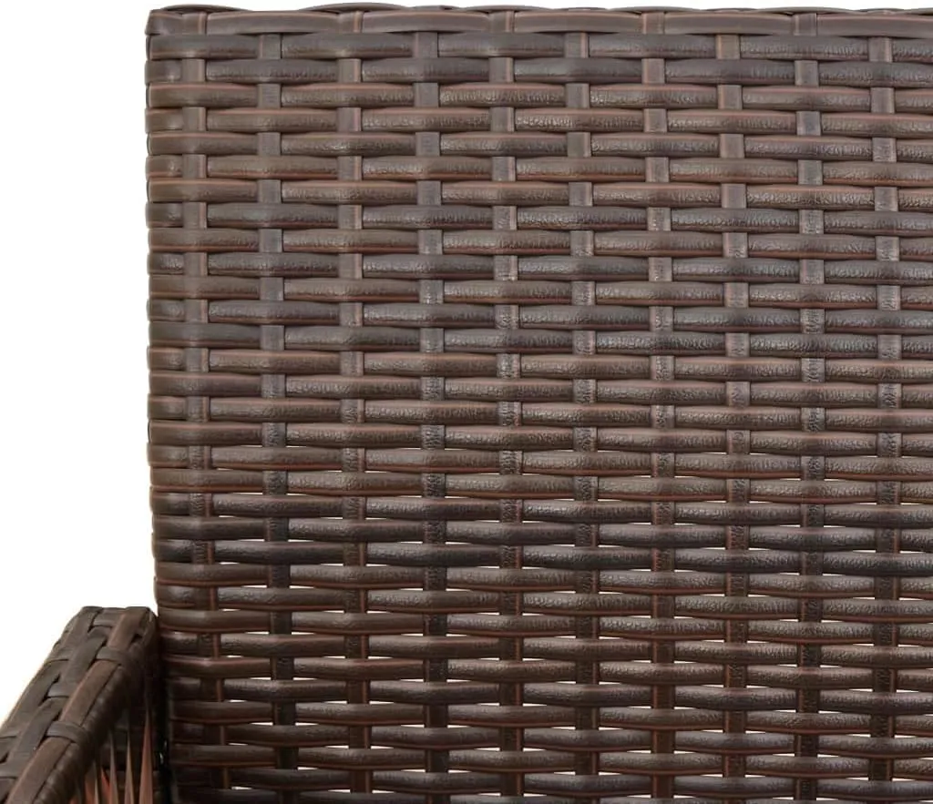 Outdoor Dining Chairs Beach Chair Camping Chairs Kitchen Chairs - Patio Bar Stools 2 pcs Brown Poly Rattan for Terrace Garden Outside Campsites