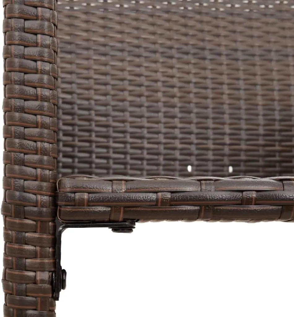 Outdoor Dining Chairs Beach Chair Camping Chairs Kitchen Chairs - Patio Bar Stools 2 pcs Brown Poly Rattan for Terrace Garden Outside Campsites
