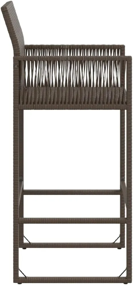 Outdoor Dining Chairs Beach Chair Camping Chairs Kitchen Chairs - Patio Bar Stools 2 pcs Brown Poly Rattan for Terrace Garden Outside Campsites