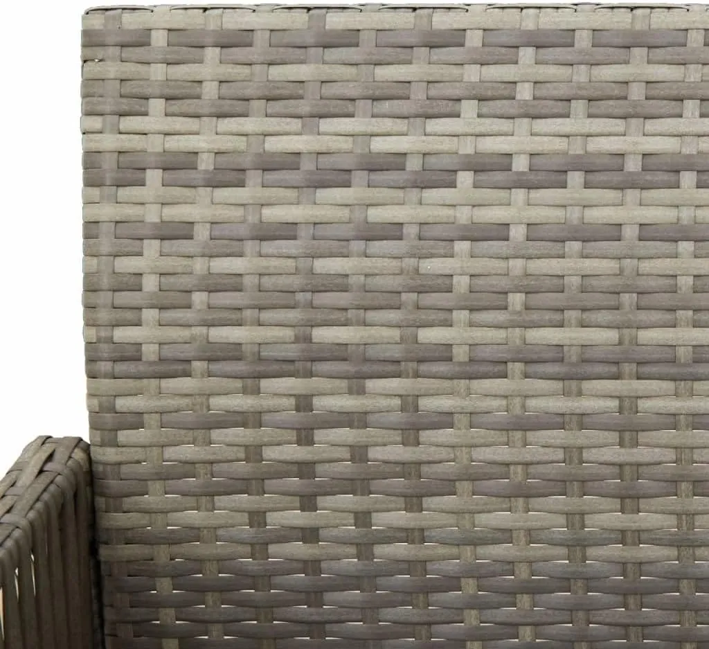 Outdoor Dining Chairs Beach Chair Camping Chairs Kitchen Chairs - Patio Bar Stools 2 pcs Gray Poly Rattan for Terrace Garden Outside Campsites