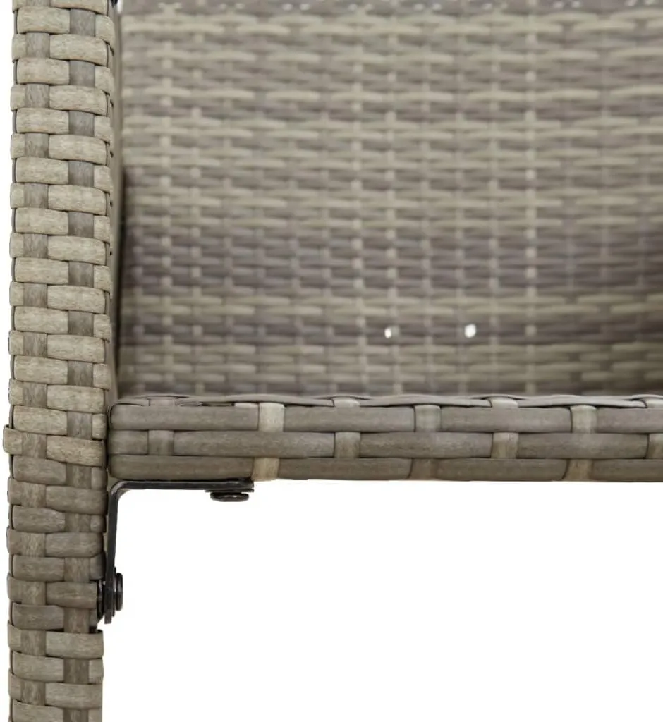 Outdoor Dining Chairs Beach Chair Camping Chairs Kitchen Chairs - Patio Bar Stools 2 pcs Gray Poly Rattan for Terrace Garden Outside Campsites