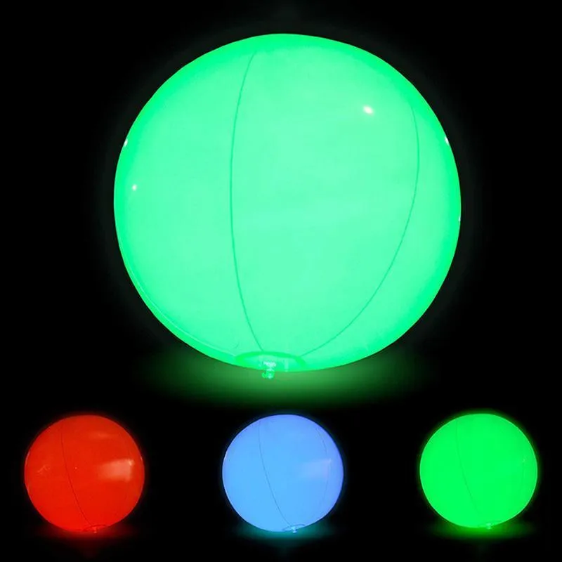 Outdoor Inflatable Beach Ball LED Light Swimming Pool Party Water Game Toys
