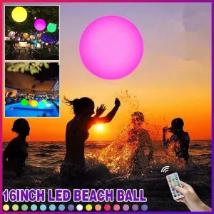 Outdoor Inflatable Beach Ball LED Light Swimming Pool Party Water Game Toys