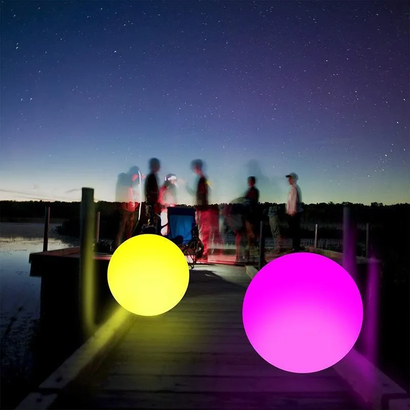 Outdoor Inflatable Beach Ball LED Light Swimming Pool Party Water Game Toys