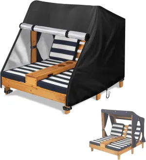 Outdoor Kids Chaise Lounge Cover for KidKraft Wooden Double Chaise Lounge,Waterproof Patio Furniture Cover for Patio Pool Furniture - 34"L x 37"W x 35"H