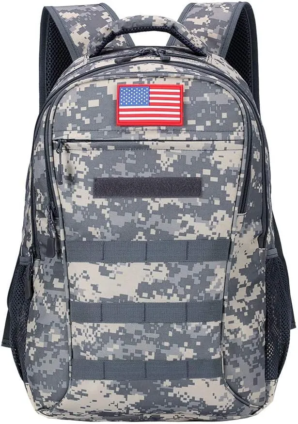 outdoor plus Camo Backpack,Military Boys Backpacks for School,Army Bookbag with USB Charging Port,30l/40L
