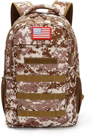 outdoor plus Camo Backpack,Military Boys Backpacks for School,Army Bookbag with USB Charging Port,30l/40L