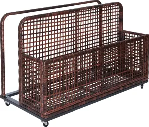 Outdoor Storage,Storage Basket,Poolside Float Storage, Patio Pool Float Storage Box, PE Rattan Outdoor Pool Caddy with Rolling Wheels for Pool,Floaties, Patio,Beach-Sturdy & Movable