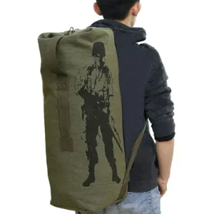 Outdoors Canvas Military Backpack Camping Hiking Rucksack Women Men Bag Bucket Drawstring Travel Rucksack Mochila Army XA1245A