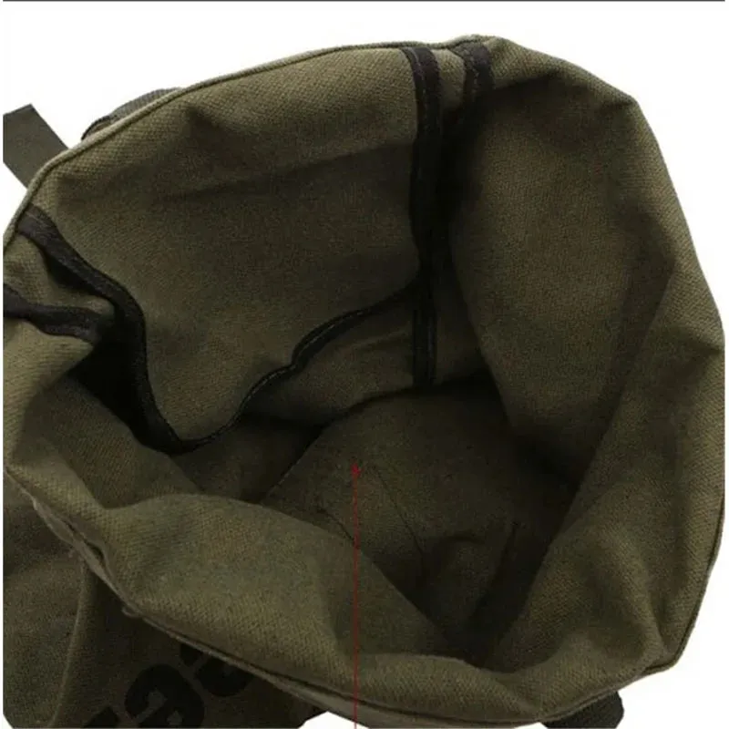 Outdoors Canvas Military Backpack Camping Hiking Rucksack Women Men Bag Bucket Drawstring Travel Rucksack Mochila Army XA1245A