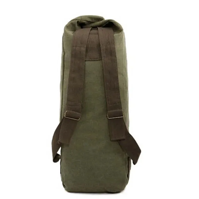 Outdoors Canvas Military Backpack Camping Hiking Rucksack Women Men Bag Bucket Drawstring Travel Rucksack Mochila Army XA1245A