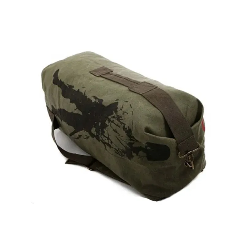 Outdoors Canvas Military Backpack Camping Hiking Rucksack Women Men Bag Bucket Drawstring Travel Rucksack Mochila Army XA1245A