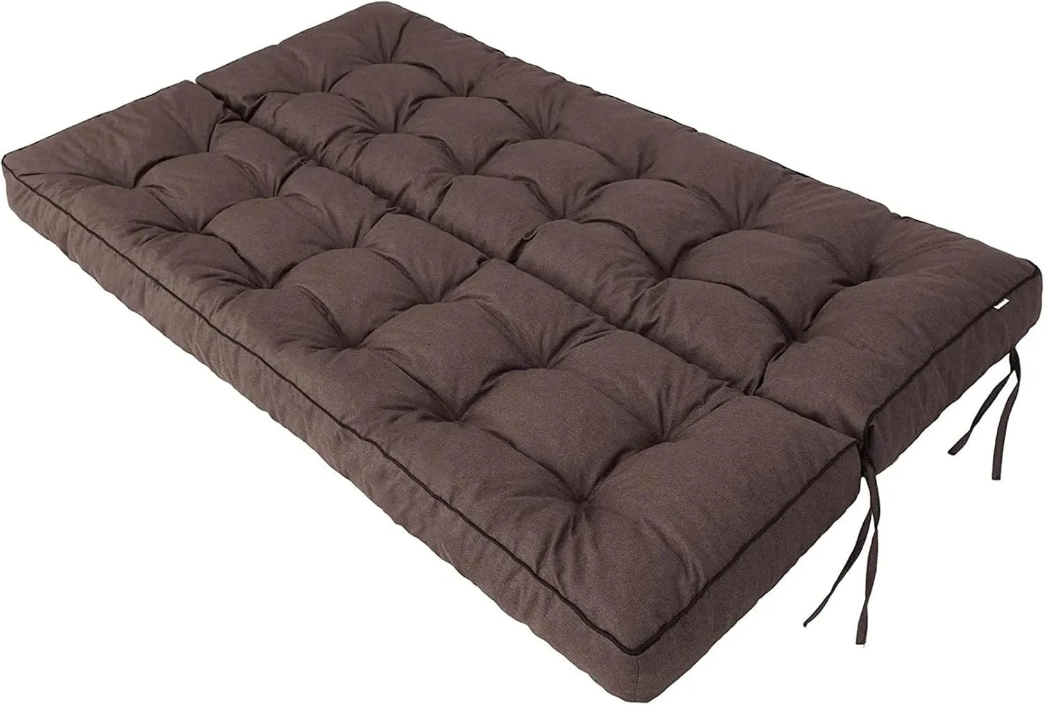 Outside Benches Cushion with Backrest, Thicken Waterproof Swing Cushions 2/3 Seater Replacement, Porch Swing Cushions Outdoor (Brown, 55"x40")