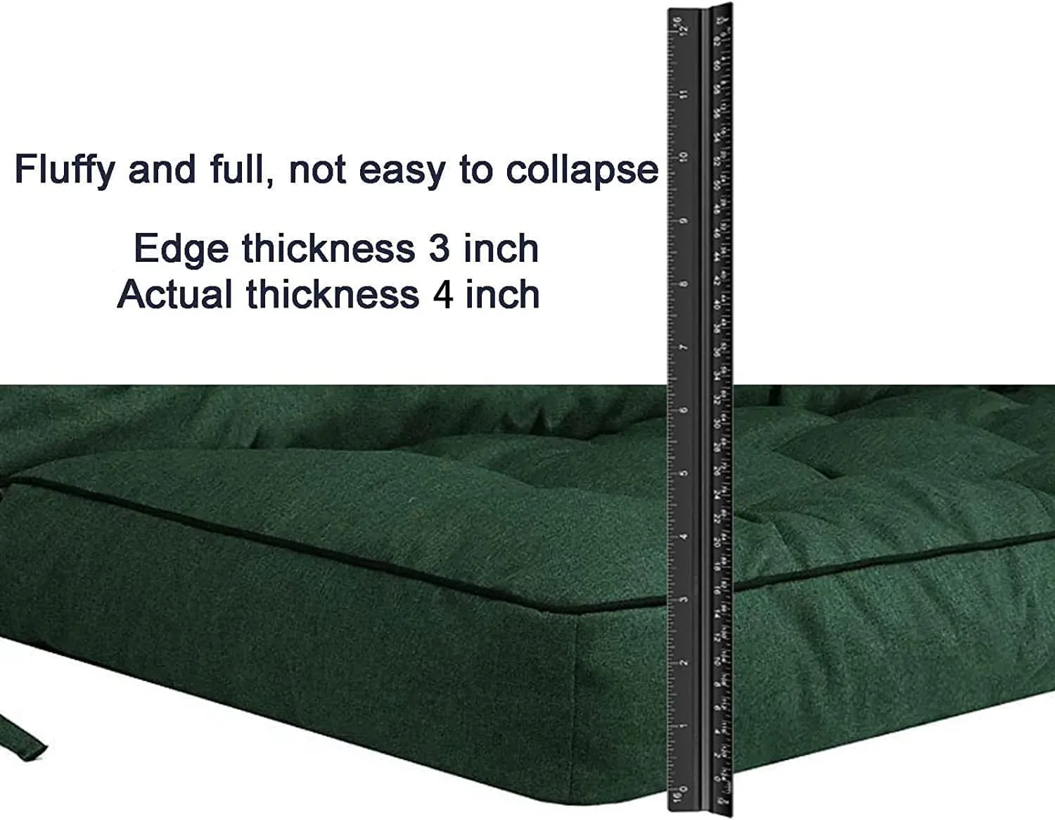 Outside Benches Cushion with Backrest, Thicken Waterproof Swing Cushions 2/3 Seater Replacement, Porch Swing Cushions Outdoor (Dark Green, 55"x40")