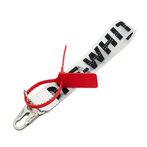 OW Industrial Belt Keychain, Personality Rubber/Canvas Strap Wrist Lanyard, Office Badge Holder Mobile Phone Wallet Jeans Decoration Lanyard (Transparent Black)