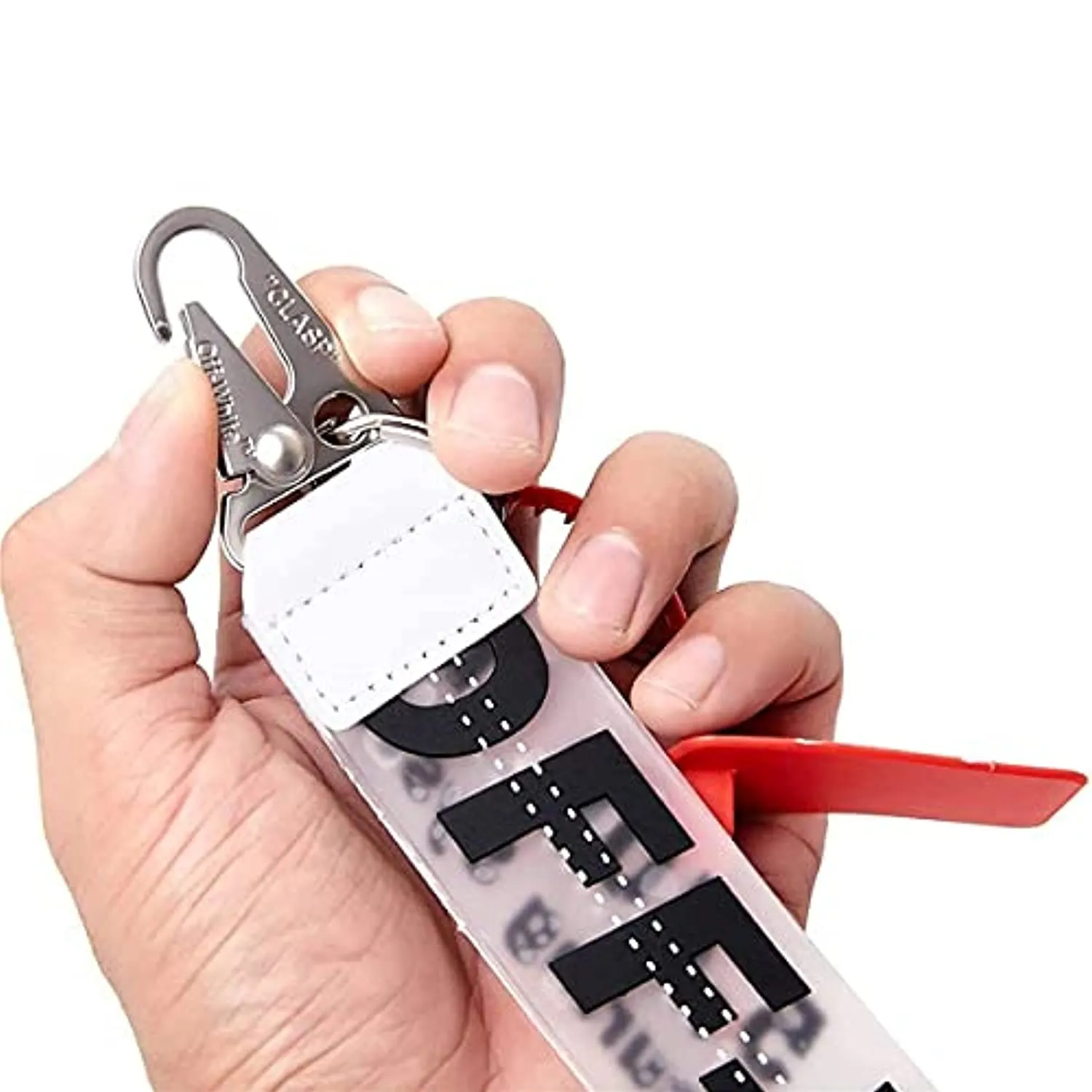 OW Industrial Belt Keychain, Personality Rubber/Canvas Strap Wrist Lanyard, Office Badge Holder Mobile Phone Wallet Jeans Decoration Lanyard (Transparent Black)