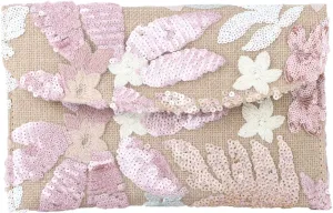 Oweisong Floral Clutch Purses for Women Summer Embroidery Purses Sequin Beaded Evening Bag for Formal