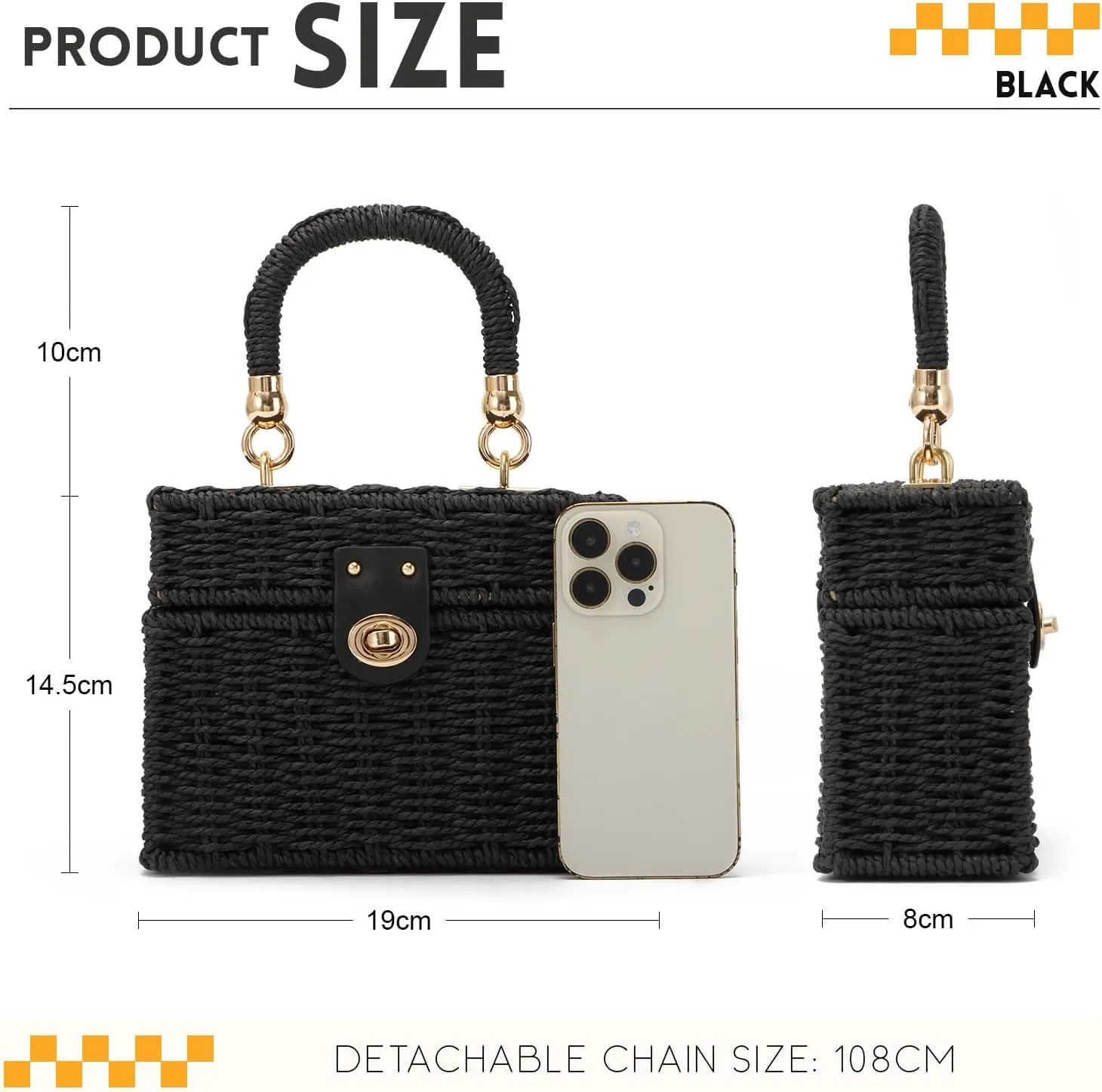 Oweisong Rattan Purse for Women Summer Straw Tote Handbag Woven Bakset Crossbody Bag Trendy Beach Top Handle Bag