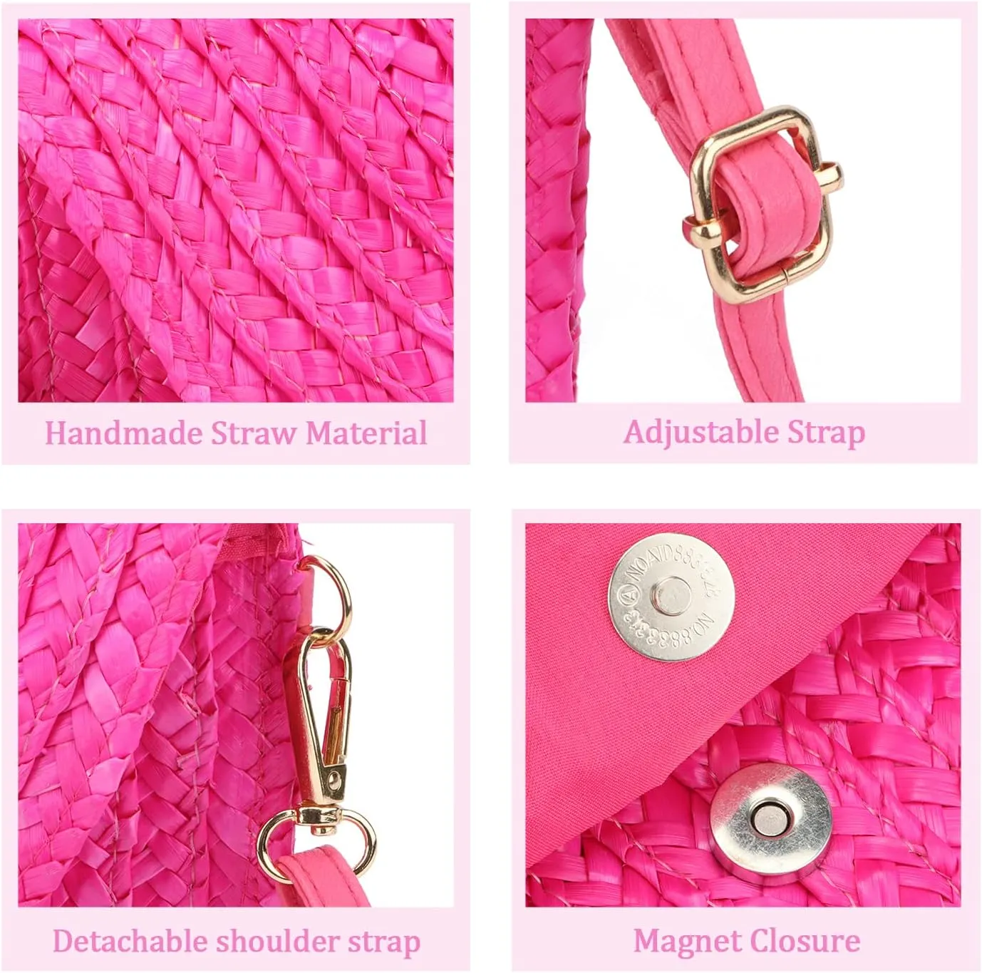 Oweisong Straw Purses for Women Summer Beach Straw s Clutch Purses Crossbody Bag Handmade Women Envelope Handbag Wallet