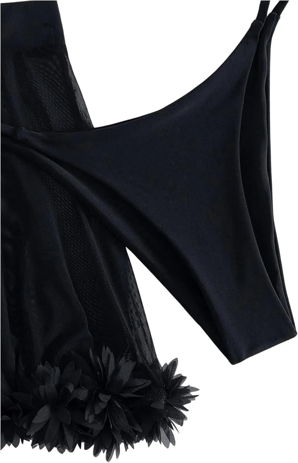 OYOANGLE Women's 3 Pieces Swimsuit Halter Triangle Bikini Swimsuit with Mesh Beach Skirt Cover Up