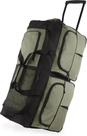 Pacific Coast Signature 30" Large Rolling Duffel Bag, Olive, One Size