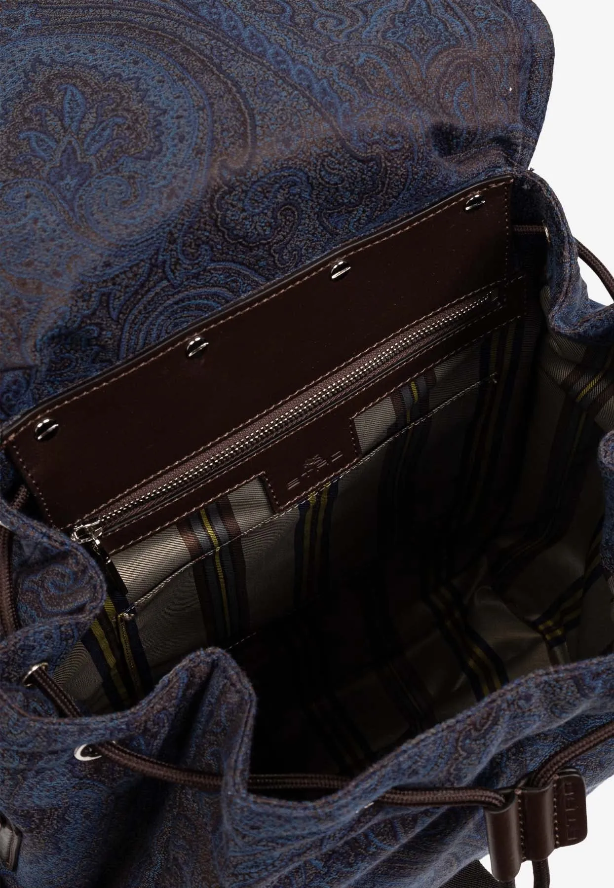 Paisley Motif Canvas Backpack
