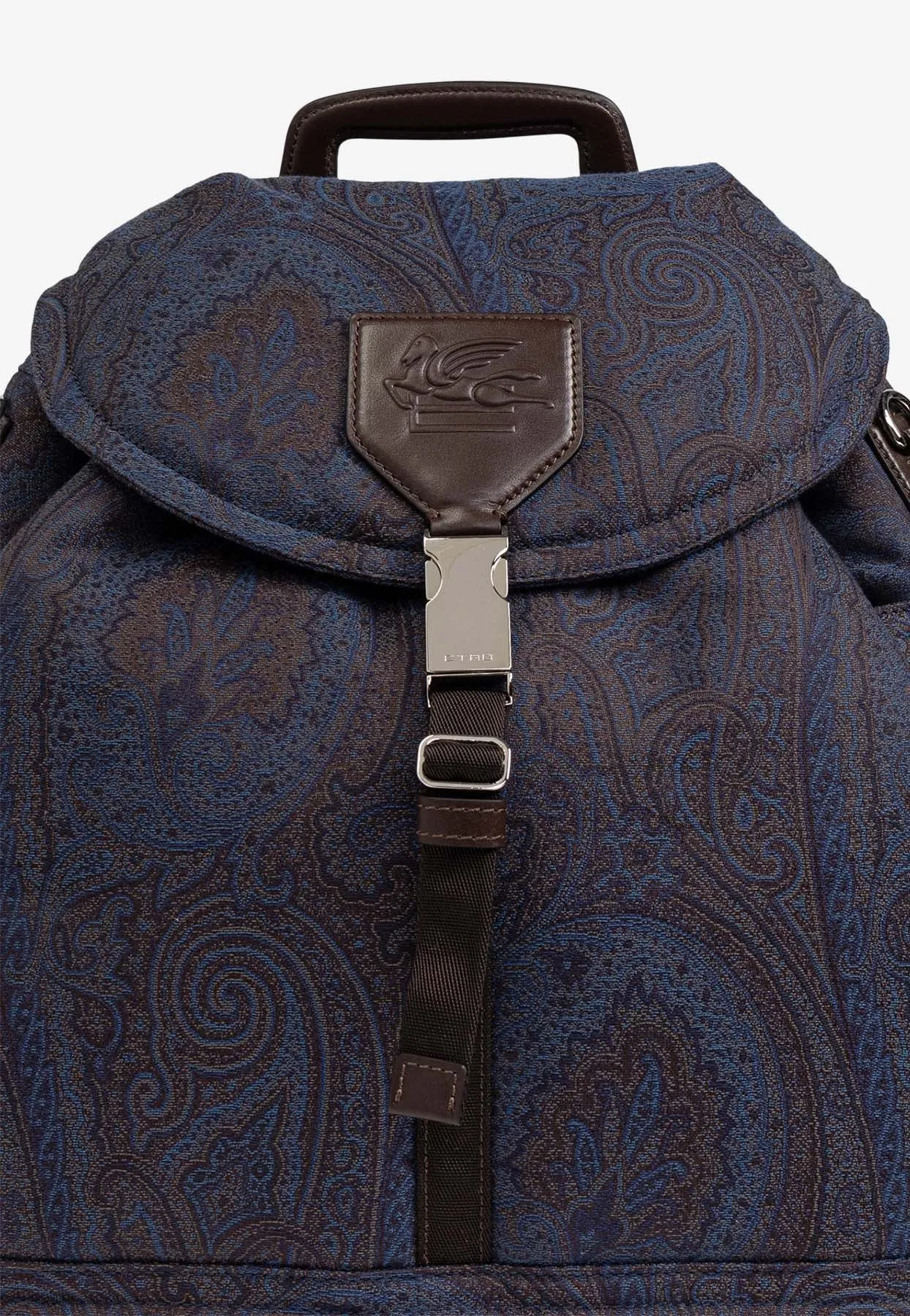 Paisley Motif Canvas Backpack