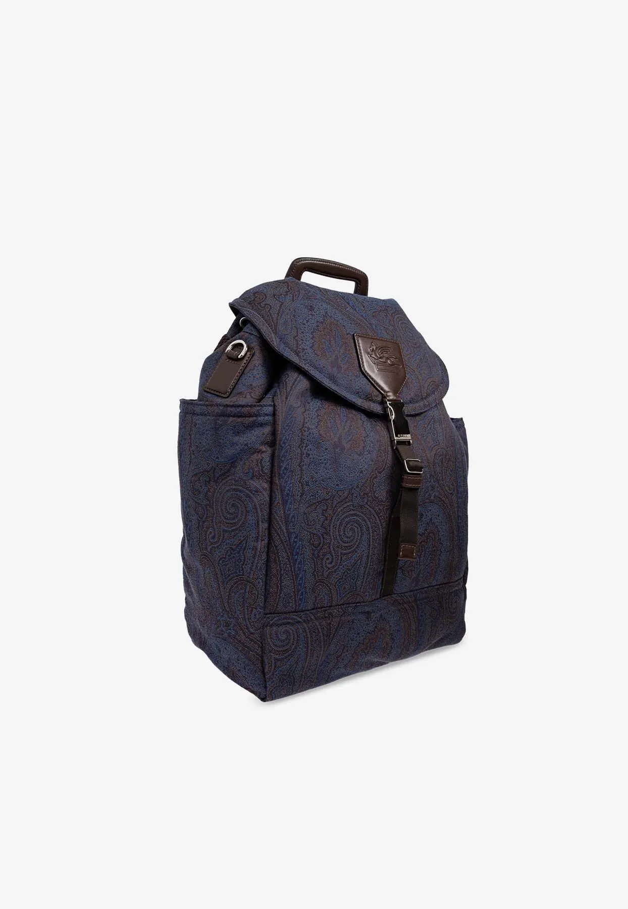 Paisley Motif Canvas Backpack