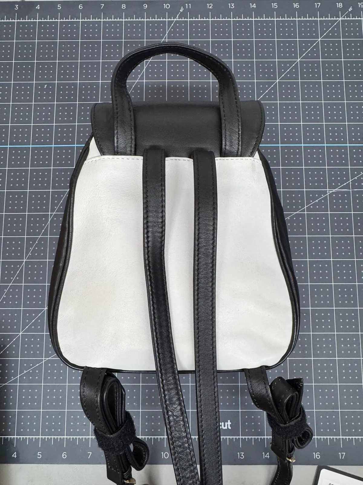 Paloma Picasso Leather Black and White Small Back Pack
