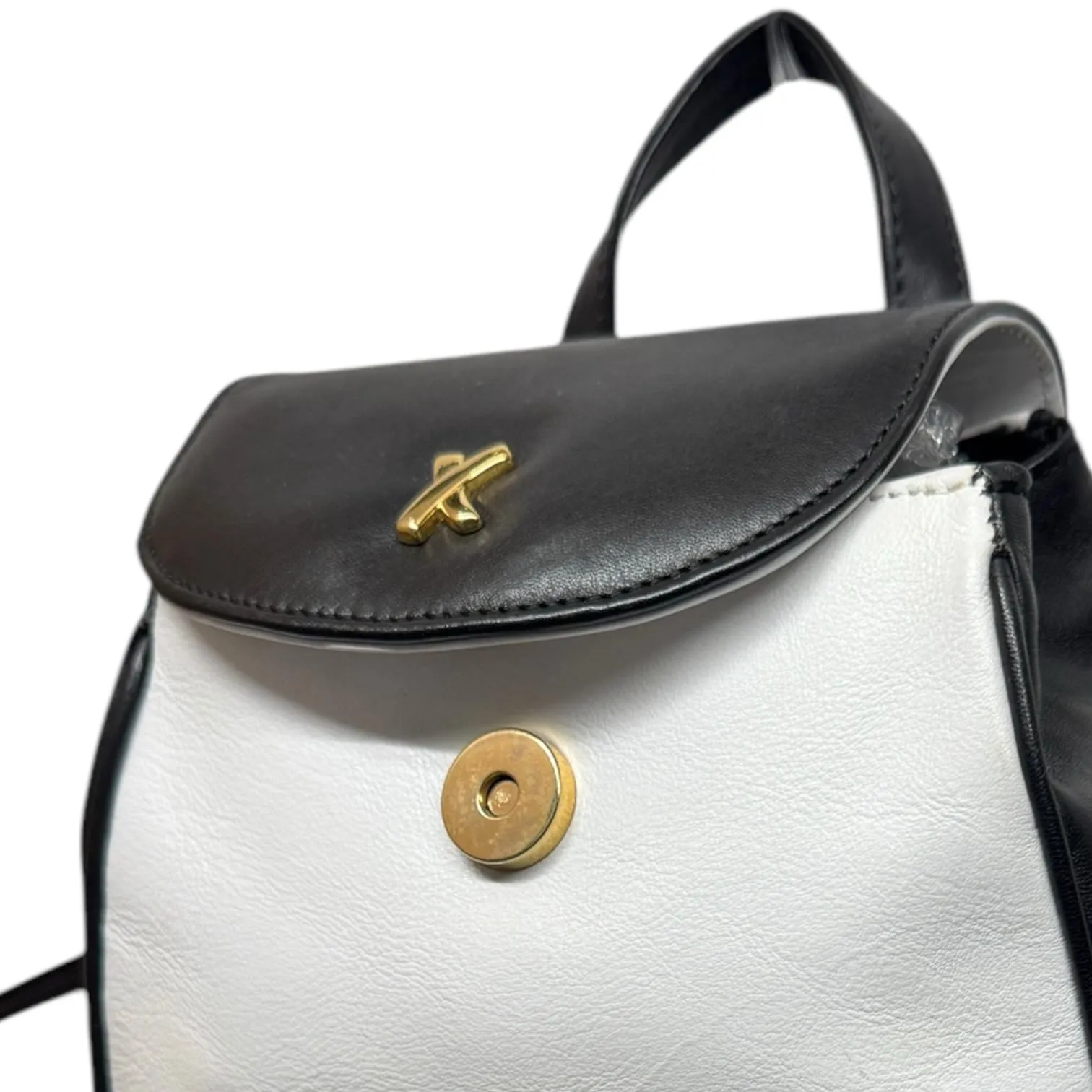 Paloma Picasso Leather Black and White Small Back Pack