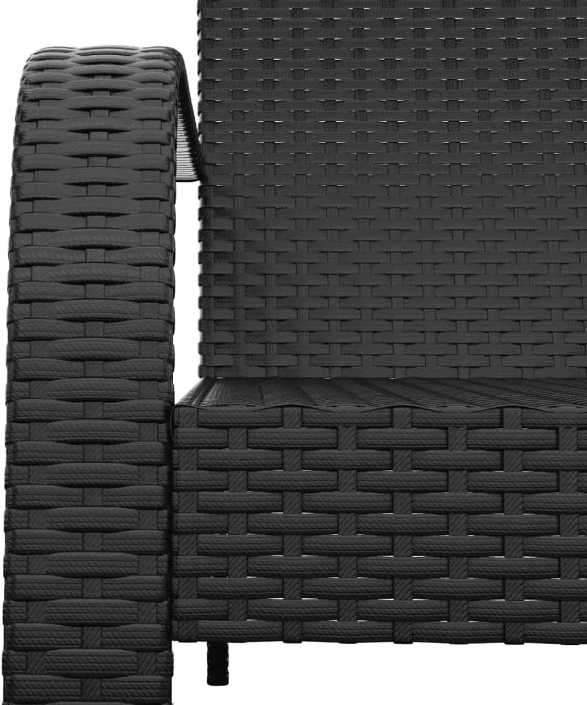 Patio Adirondack Chair Outdoor Furniture Black Poly Rattan with Steel Frame Deep Seat All-Weather Lounge Chair for Beach Poolside Porch