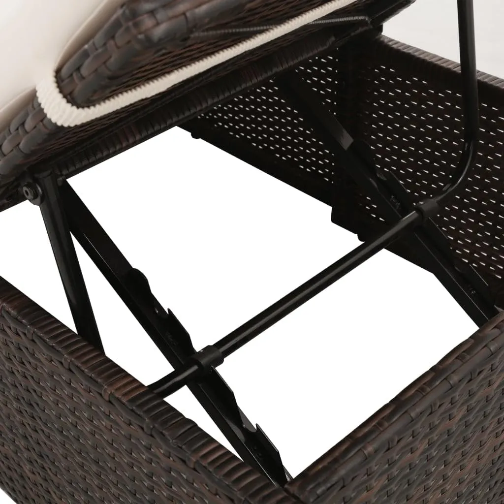 Patio Bed Brown 76.8"x23.6" Poly Rattan Outdoor daybed Camping cot Patio daybed Suitable for Decks, patios and Poolside.