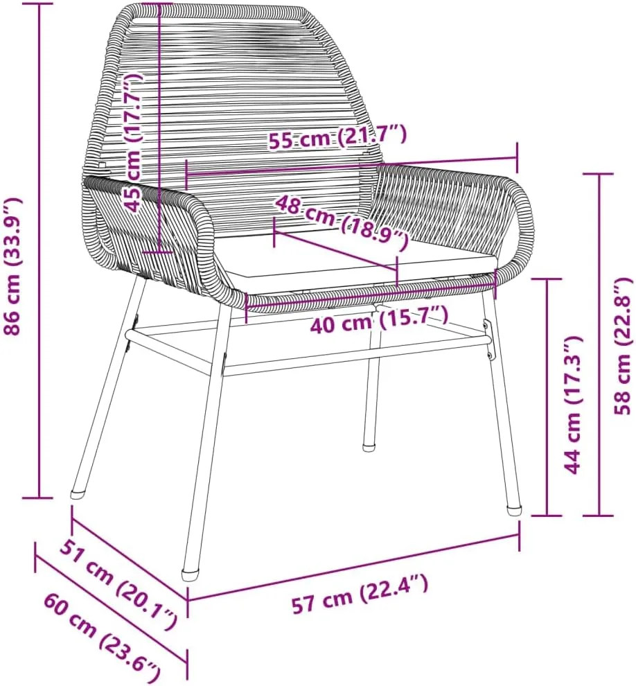 Patio Chairs 2 Pack with Cushions Brown PE Rattan Outdoor Furniture Set for Patio Garden Poolside Lounge and Backyard Relaxation