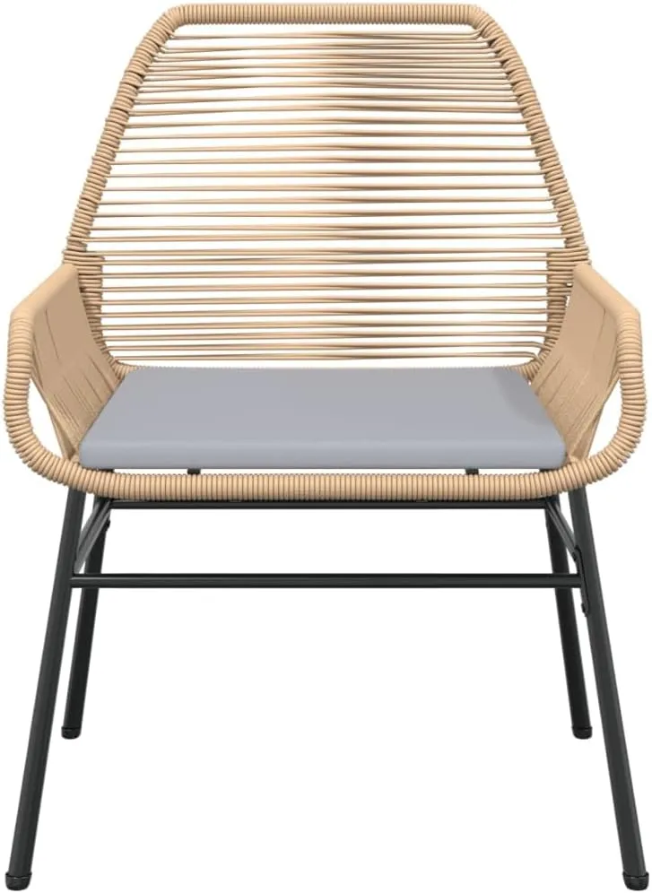 Patio Chairs 2 Pack with Cushions Brown PE Rattan Outdoor Furniture Set for Patio Garden Poolside Lounge and Backyard Relaxation