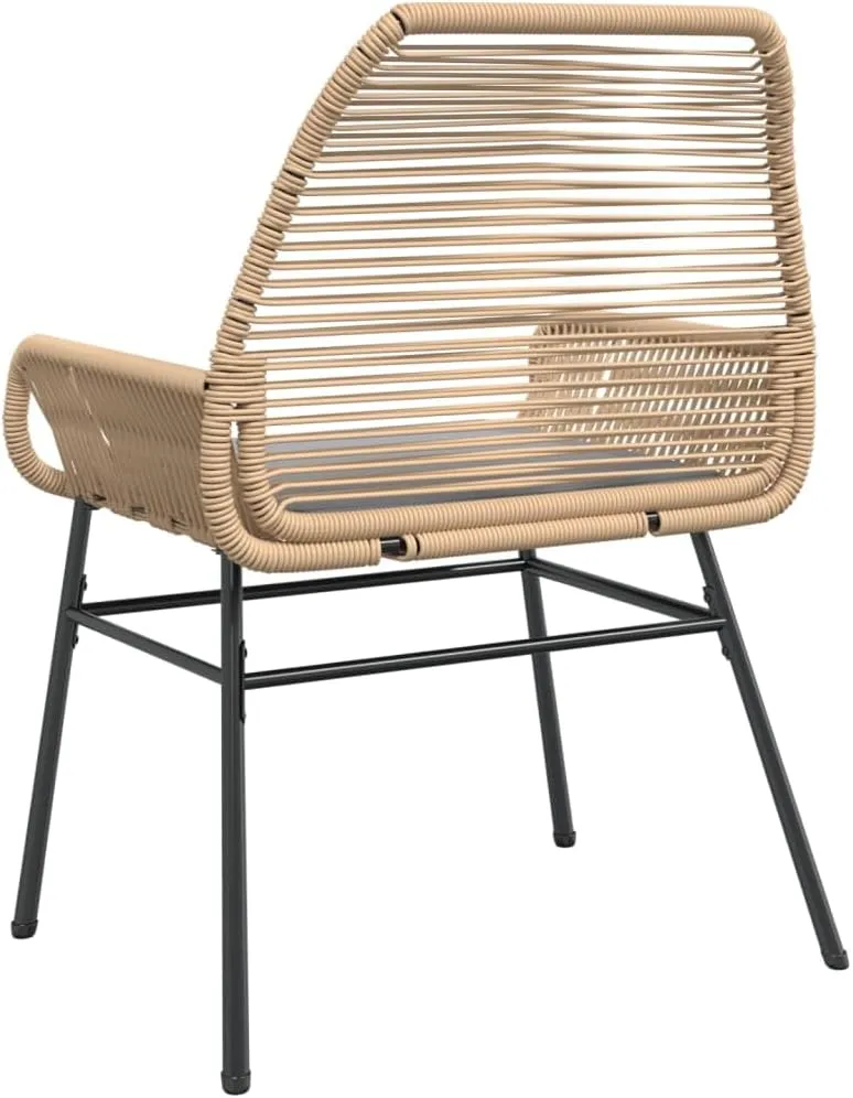 Patio Chairs 2 Pack with Cushions Brown PE Rattan Outdoor Furniture Set for Patio Garden Poolside Lounge and Backyard Relaxation
