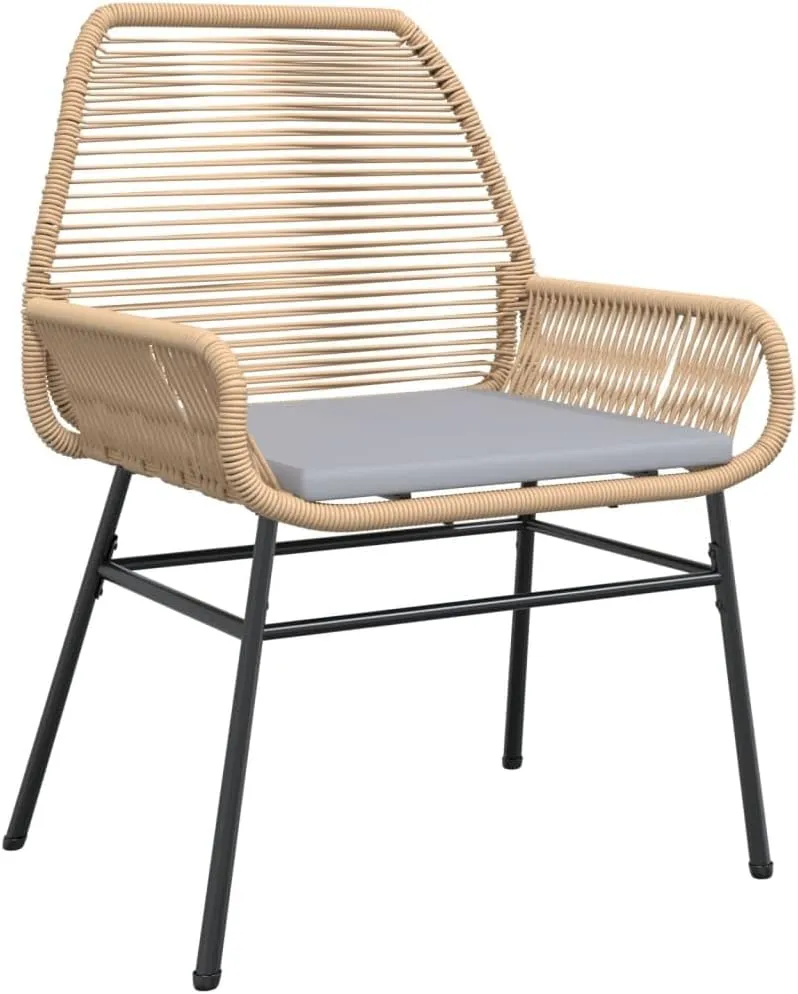 Patio Chairs 2 Pack with Cushions Brown PE Rattan Outdoor Furniture Set for Patio Garden Poolside Lounge and Backyard Relaxation