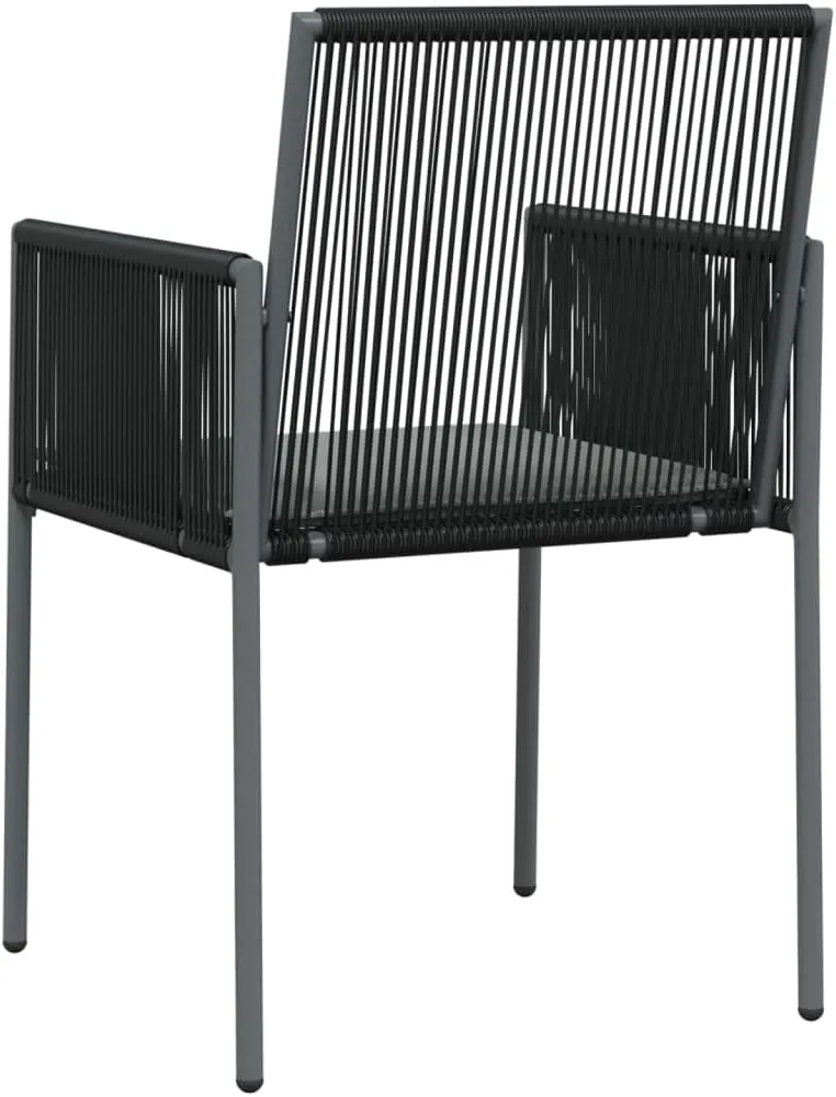 Patio Chairs with Cushions 2 PCS Black PE Rattan Outdoor Lounge Chairs for Garden Pool Beach 21.3"x23.8"x32.9" Weather Resistant Steel Frame