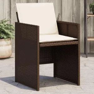 Patio Dining Chairs Camping Chair Beach Chair Dining Room Chairs - Patio Chairs with Cushions 4 pcs Brown Poly Rattan for Park Campsites Beaches Outside