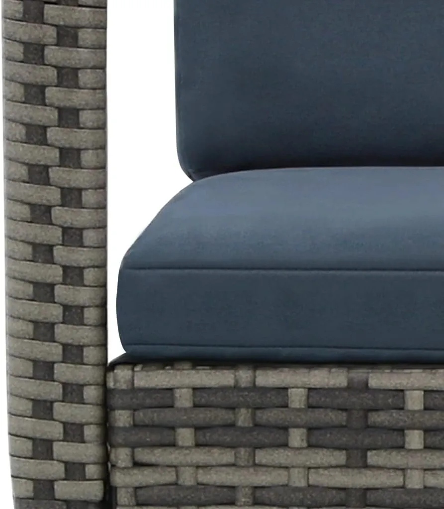 PE Rattan Rocking Chair with Removable Cushions Anthracite Outdoor Patio Furniture Lounge Chair for Garden, Poolside & Indoor Use 39.8" D Steel Frame