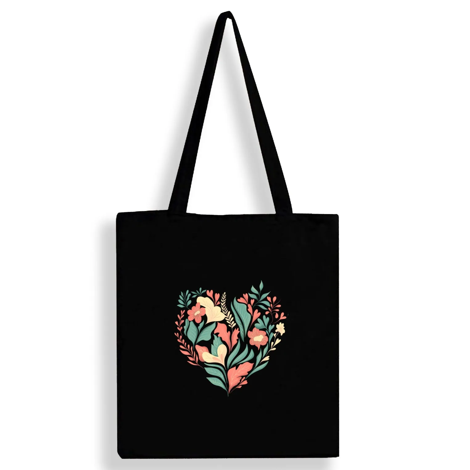 Peach Blossom Women's Cotton Printed Tote Bag With Zipper and Pouch | Pack Of 2 Combo