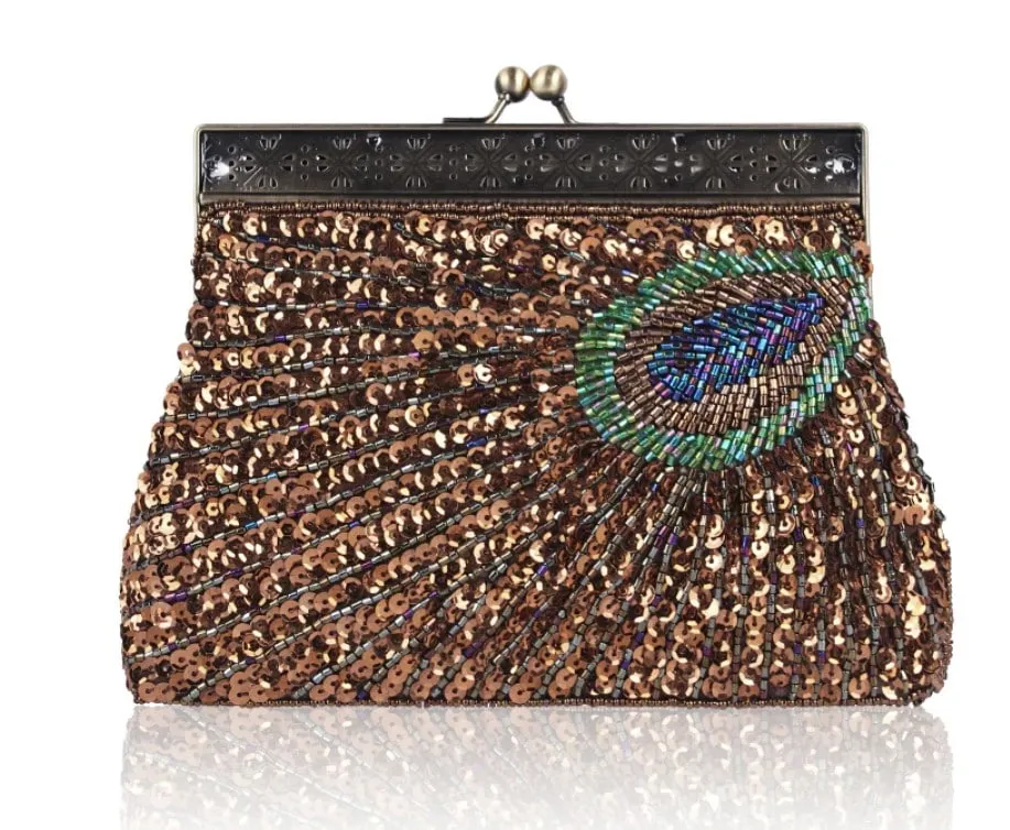 Peacock Sequined Clutch