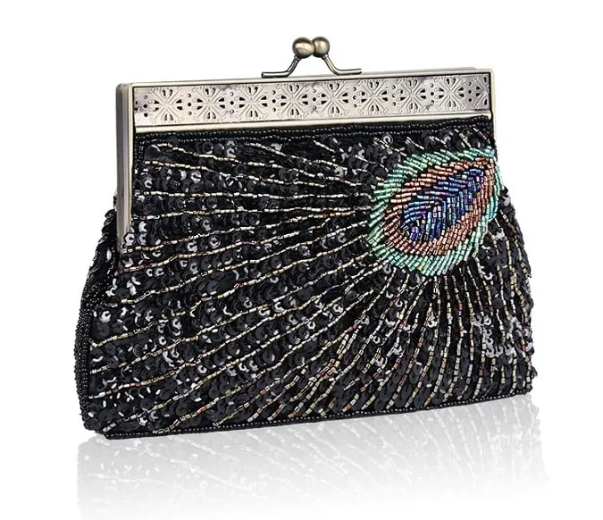 Peacock Sequined Clutch