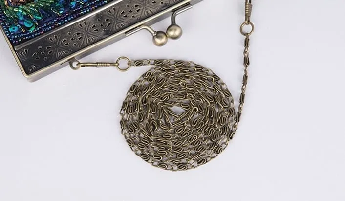 Peacock Sequined Clutch
