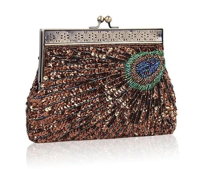 Peacock Sequined Clutch