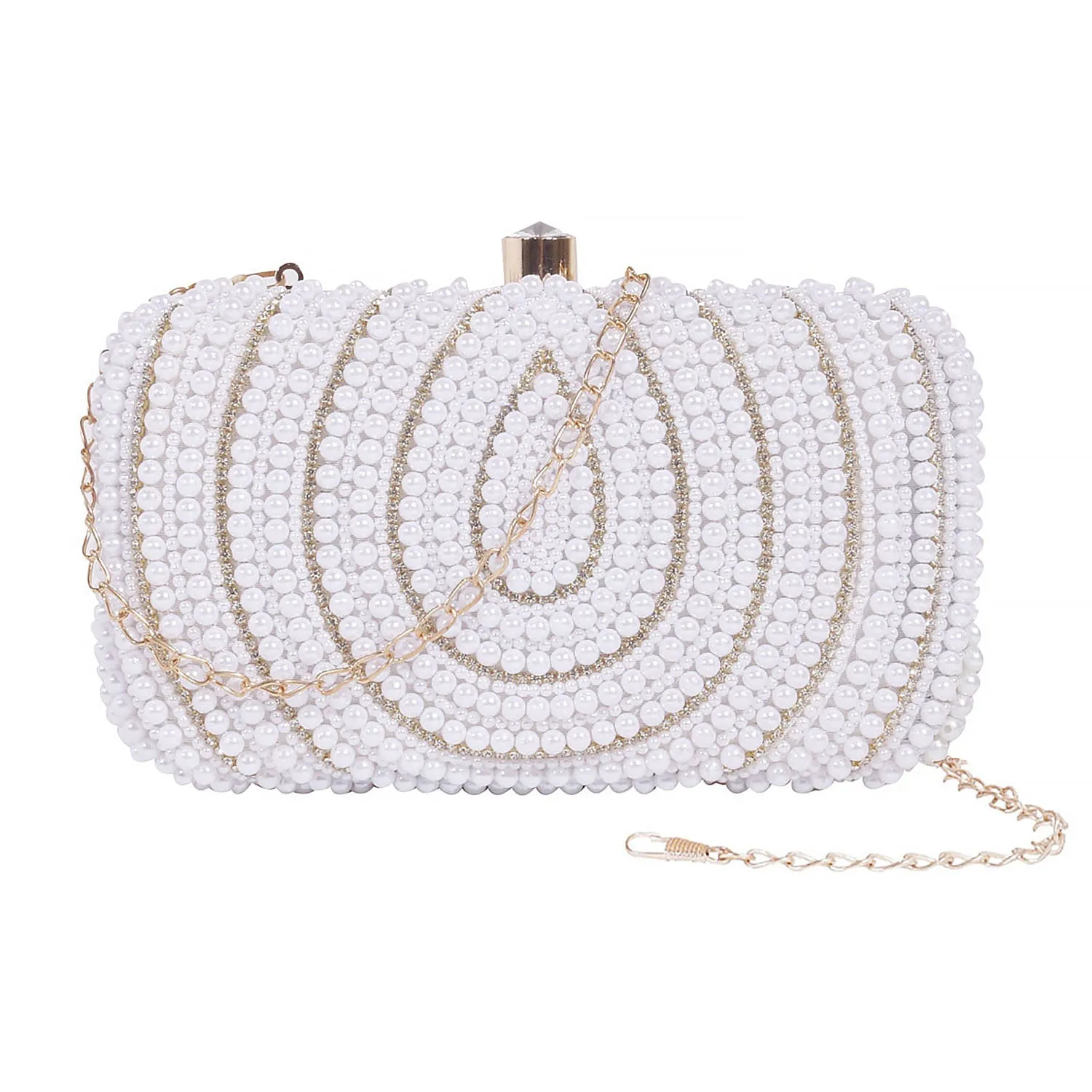 Pearl clutch bag rectangle shape