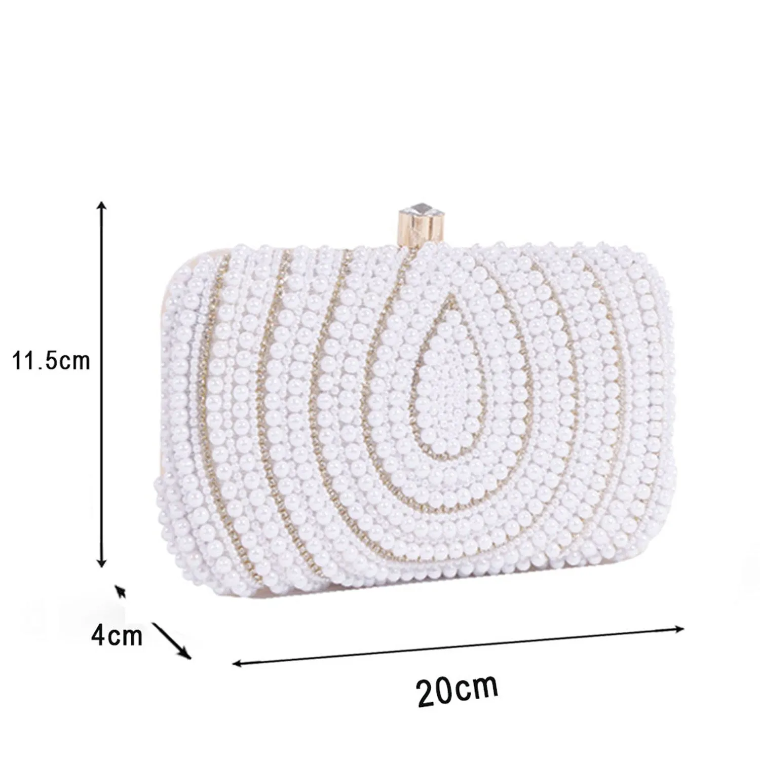 Pearl clutch bag rectangle shape