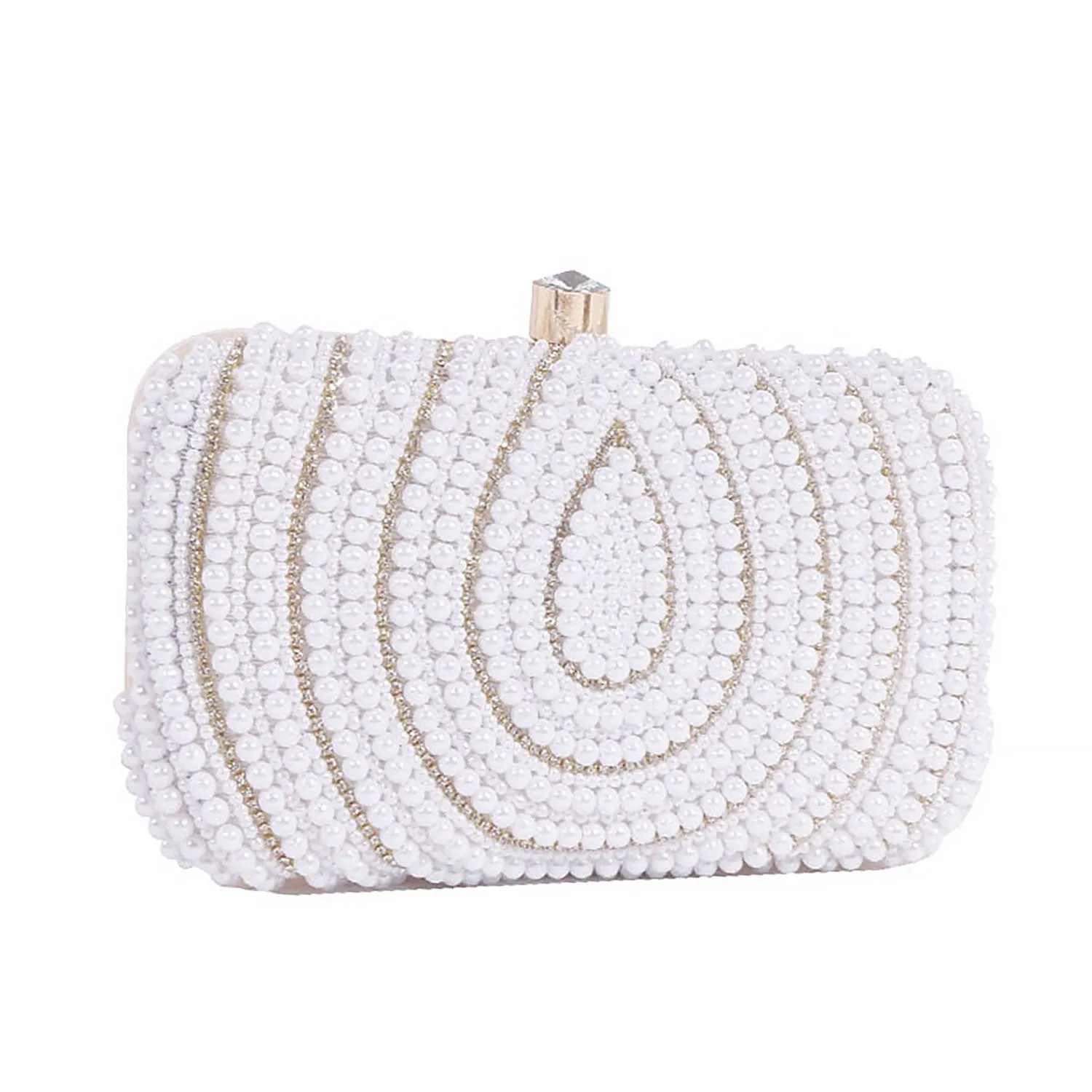 Pearl clutch bag rectangle shape