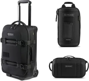 Pelican Aegis HY22 22" Wheeled Carry-On Roller Hybrid Duffel Bag, Black, Bundle with AVP-S ModPak AV Pouch and SXH5 Protective Cross Body Sling Bag