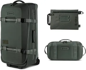 Pelican Aegis HY32 32" Wheeled Check-In Roller Hybrid Duffel Bag, Charcoal, Bundle with SPL ModPak Storage Pouch and SXH5 Protective Cross Body Sling Bag